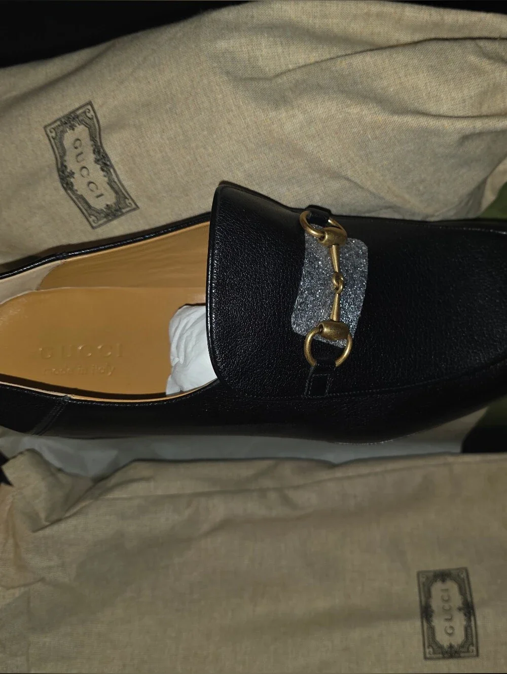 Authentic Gucci Men’s Black Leather Horsebit Loafers